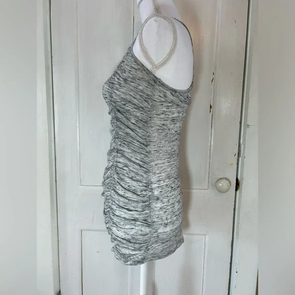 Wendy Bellissimo Heather Grey Ruched Racerback Maternity Tank size Small - Picture 2 of 9